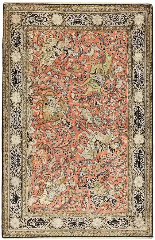 Ghom Tappeto persiano 160x100 Rosso (Iran) Annodato A Mano
