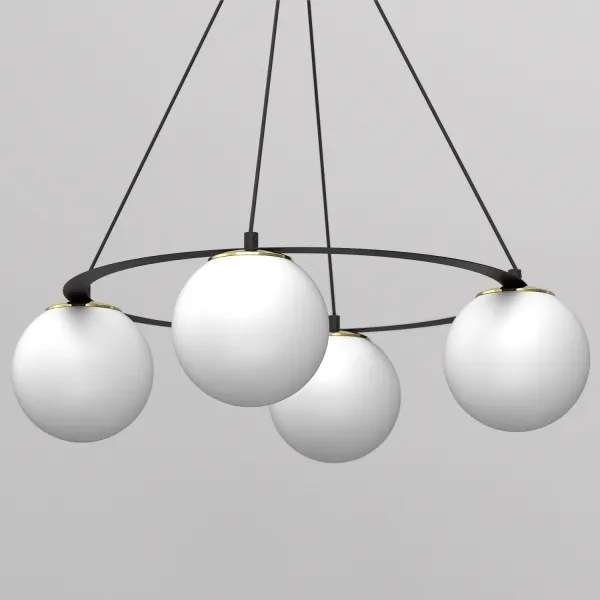 Lampadario a sospensione con filo BALLO 4xE27/15W/230V nero/bianco