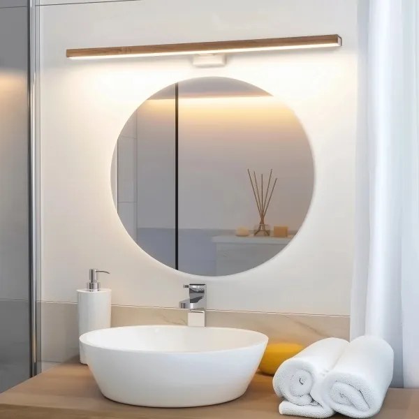 Brilagi-Illuminazione a LED per specchi da bagno WOODY MIRROR LED/15W/230V IP44 quercia/bianco