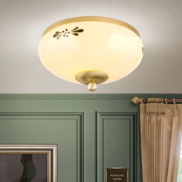 Orion DL 7-672 - Plafoniera LANDHAUS 1xE27/60W/230V Ø 21 cm ottone/beige