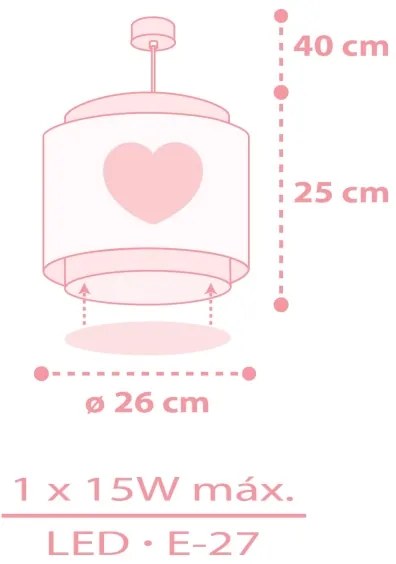 Dalber 76012S - Lampadario per bambini BABY DREAMS 1xE27/15W/230V rosa