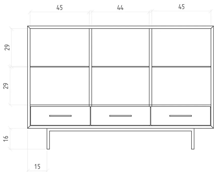 Vetrina in legno di quercia di colore naturale 144x95 cm Abies - The Beds