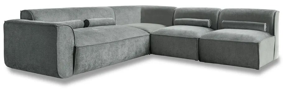 Divano angolare componibile in verde chiaro (con penisola a destra) Flex Felix – Miuform