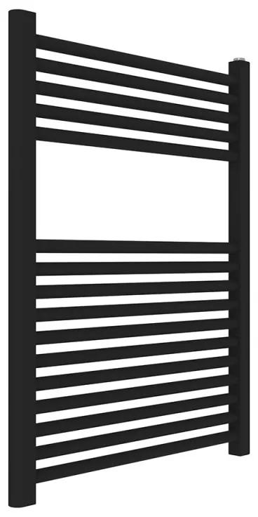Termoarredo design nero opaco L 60x77 interasse 55 cm completo di valvole