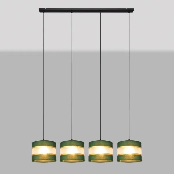 Lampadario a sospensione con filo HELEN 4xE27/15W/230V verde/oro
