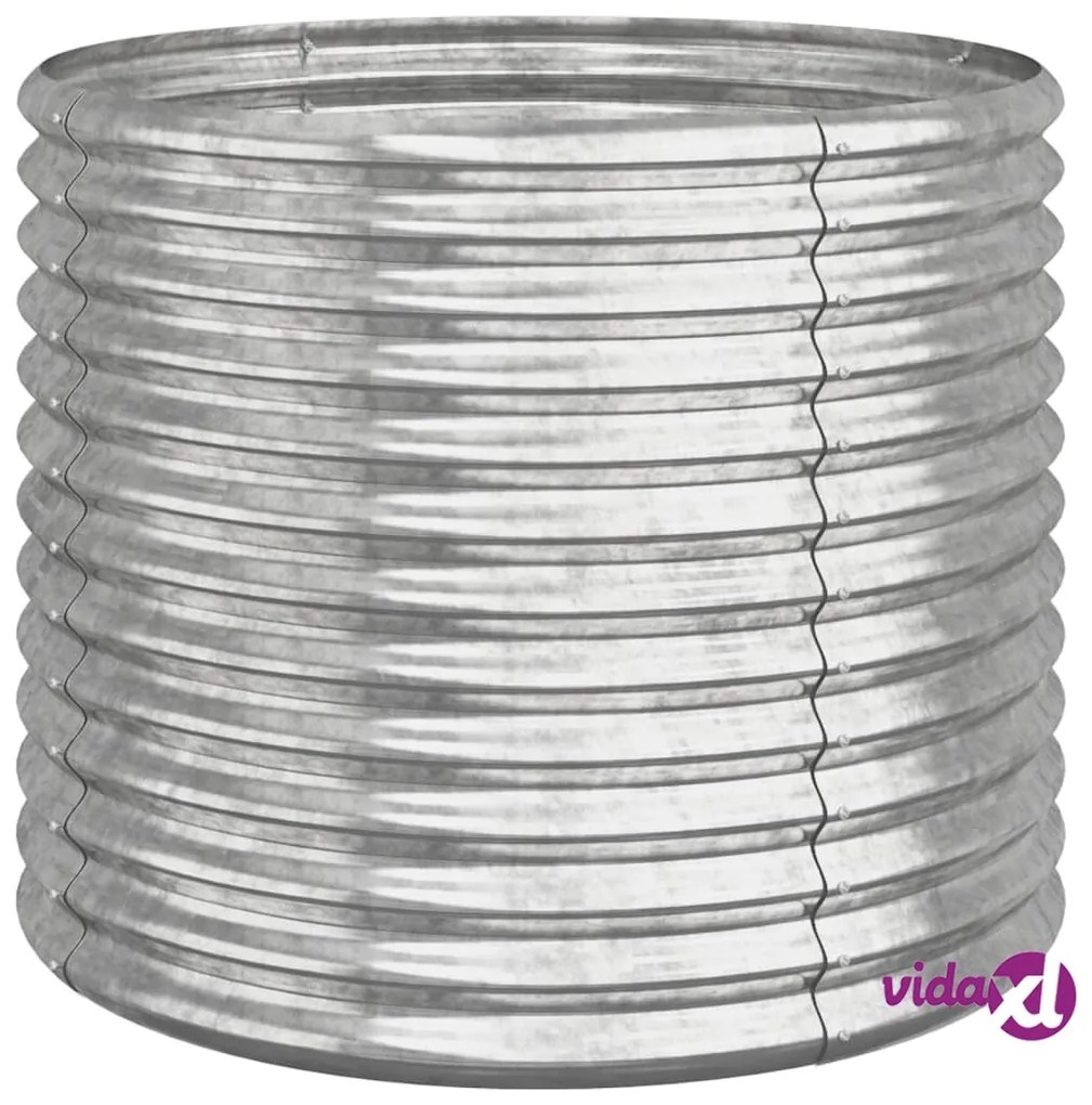 vidaXL Vaso Giardino Acciaio Verniciato a Polvere 80x80x68 cm Argento