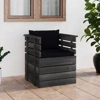 Poltrona da Giardino con Cuscini in Legno di Pino cod mxl 74529