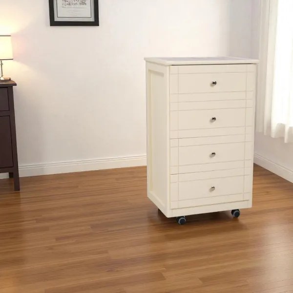 Carrello Cassettiera Giada con piano mattonelle in ceramica AVORIO