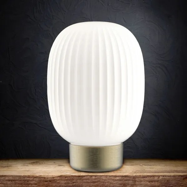 Lampada da tavolo LED dimmerabile con funzione Touch LATTE LED/1,8W/5V USB 2000 mAh oro/bianco