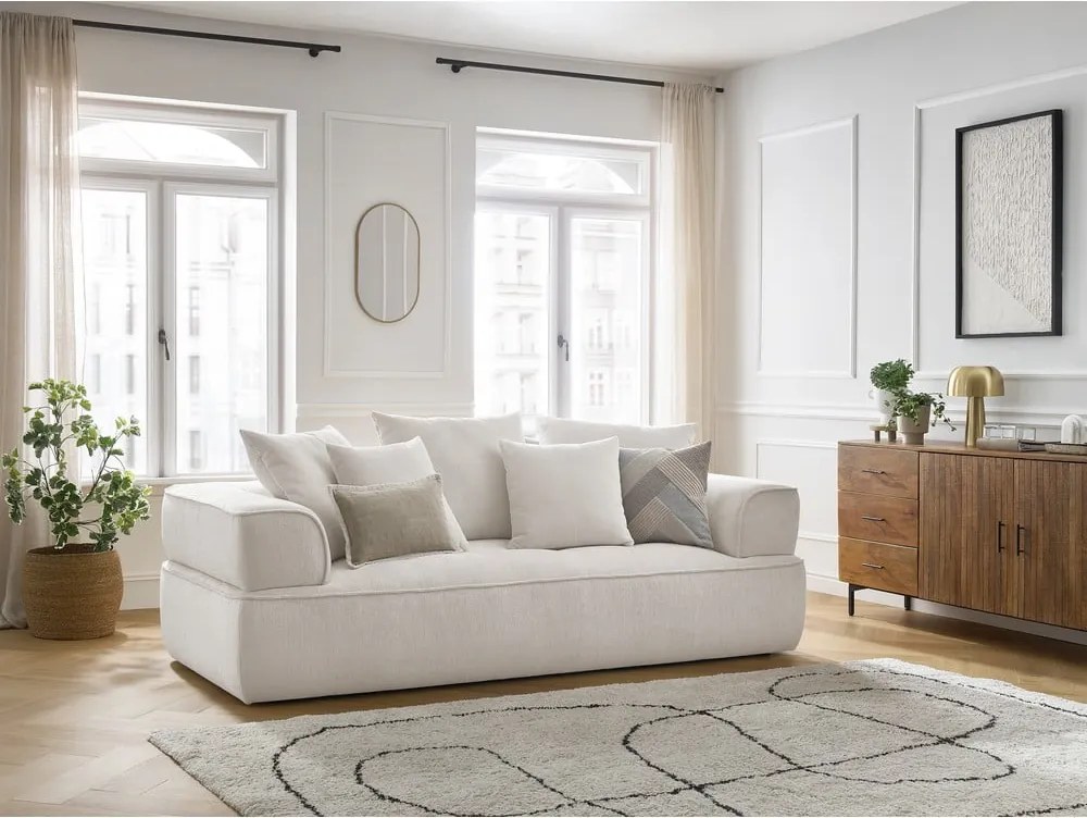 Divano beige con rivestimento in ciniglia 237 cm Whesley – Bobochic Paris