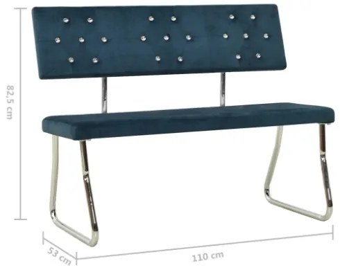 Panca 110 cm in Velluto Blu