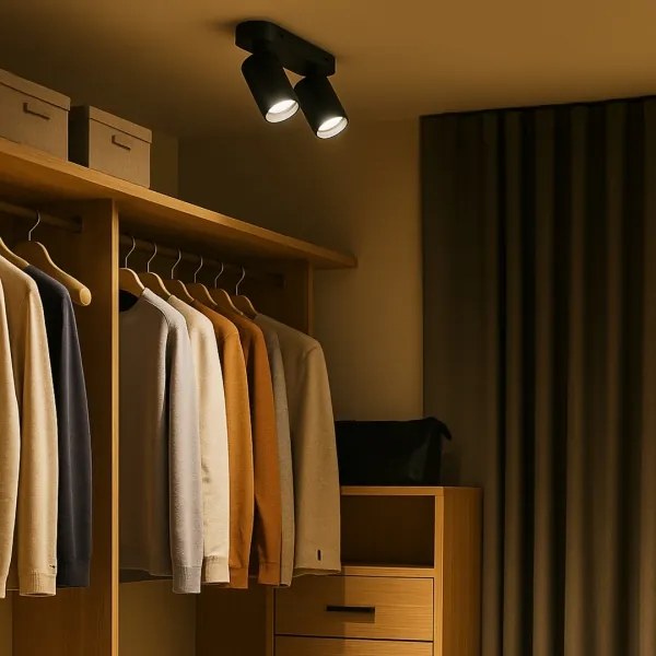 Rabalux 73082 - Faretto YORLI 2xGU10/7W/230V nero