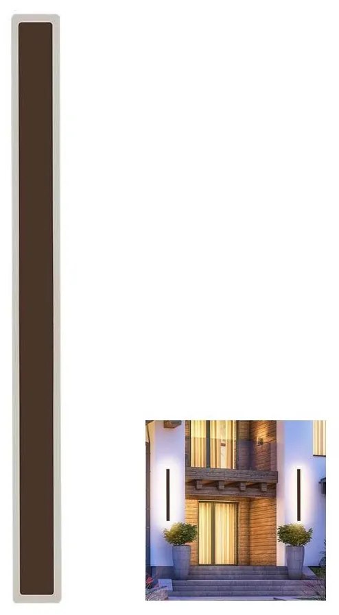 Applique a LED da esterno LED/17W/230V 3000K IP65 marrone