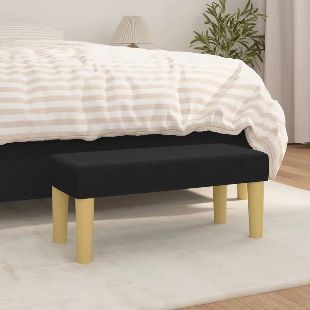 Panca Nera 70x30x30 Cm İn Tessuto /