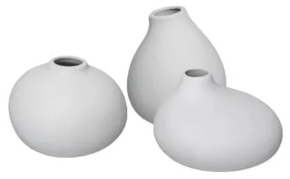 Set di vasi in grigio chiaro in porcellana 3 pz (altezza totale 9 cm) Nona – Blomus