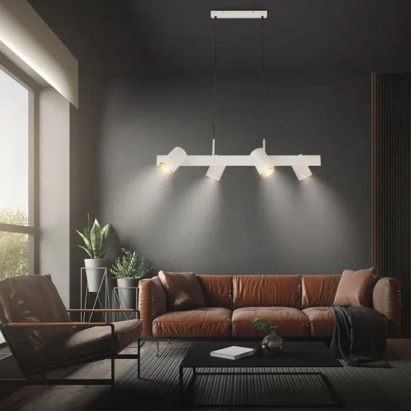 Briloner 4058044 - Lampada a sospensione su cavo ERA 4xGU10/10W/230V, colore crema