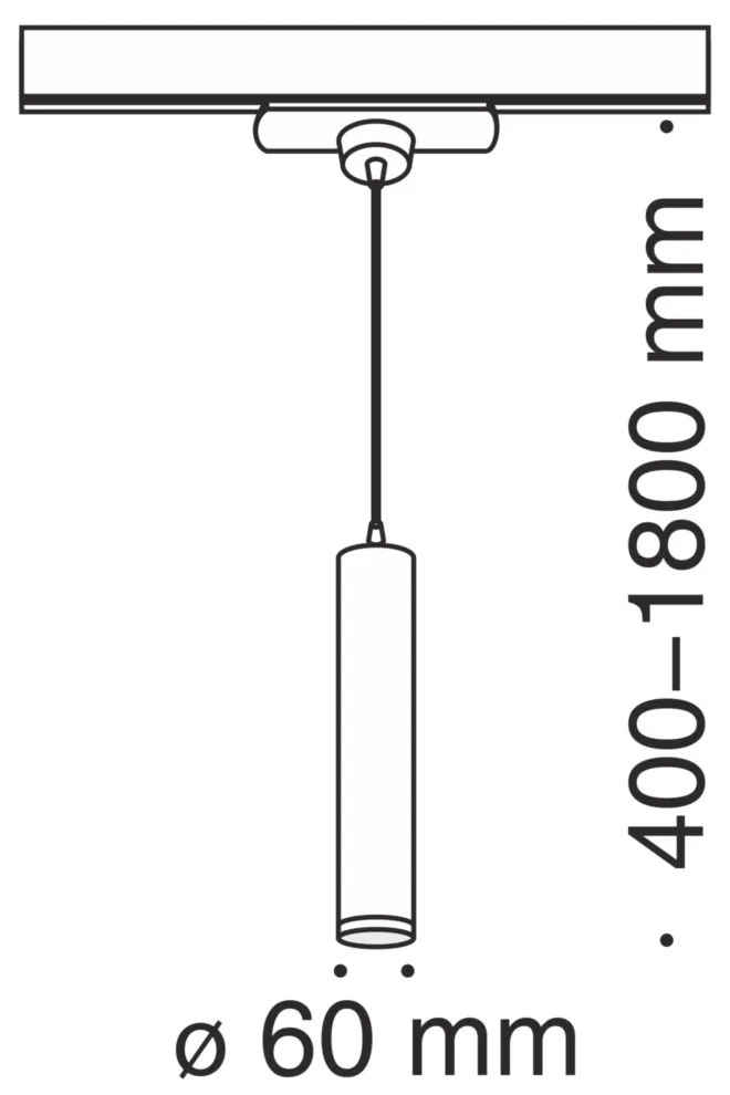 Pendente Per Binario Moderno In Alluminio Bianco 1 Luce