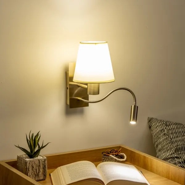 Brilagi - Applique a LED NUBILA 1xE27/25W/230V + LED/3W ottone/color crema