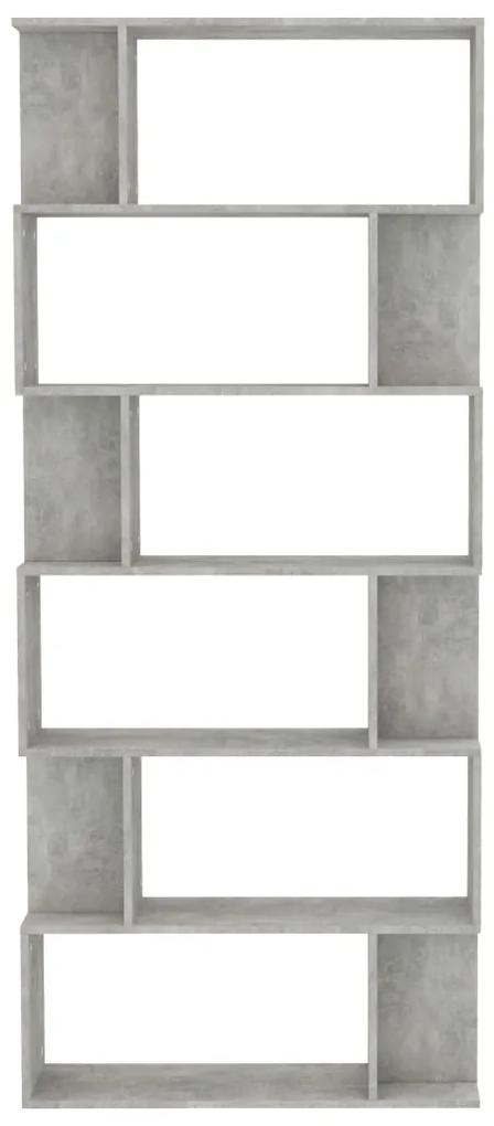 Libreria/divisorio grigio cemento 80x24x192 cm in truciolato