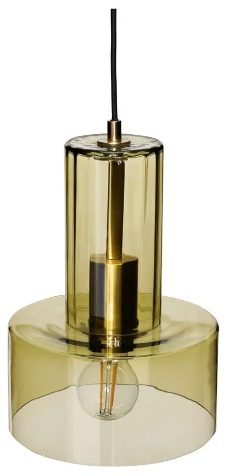 Lampada a sospensione in vetro verde ø 20 cm Ripple - Hübsch