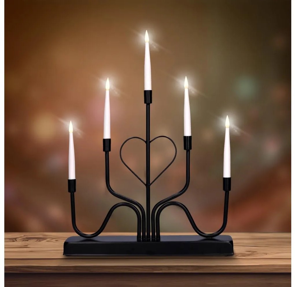 Brilagi - Portacandele natalizio LED/2xAA nero