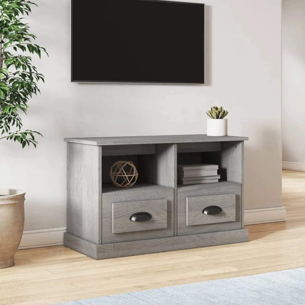 Mobile Porta Tv Grigio Sonoma 80x35x50 Cm İn Legno Multistrato /