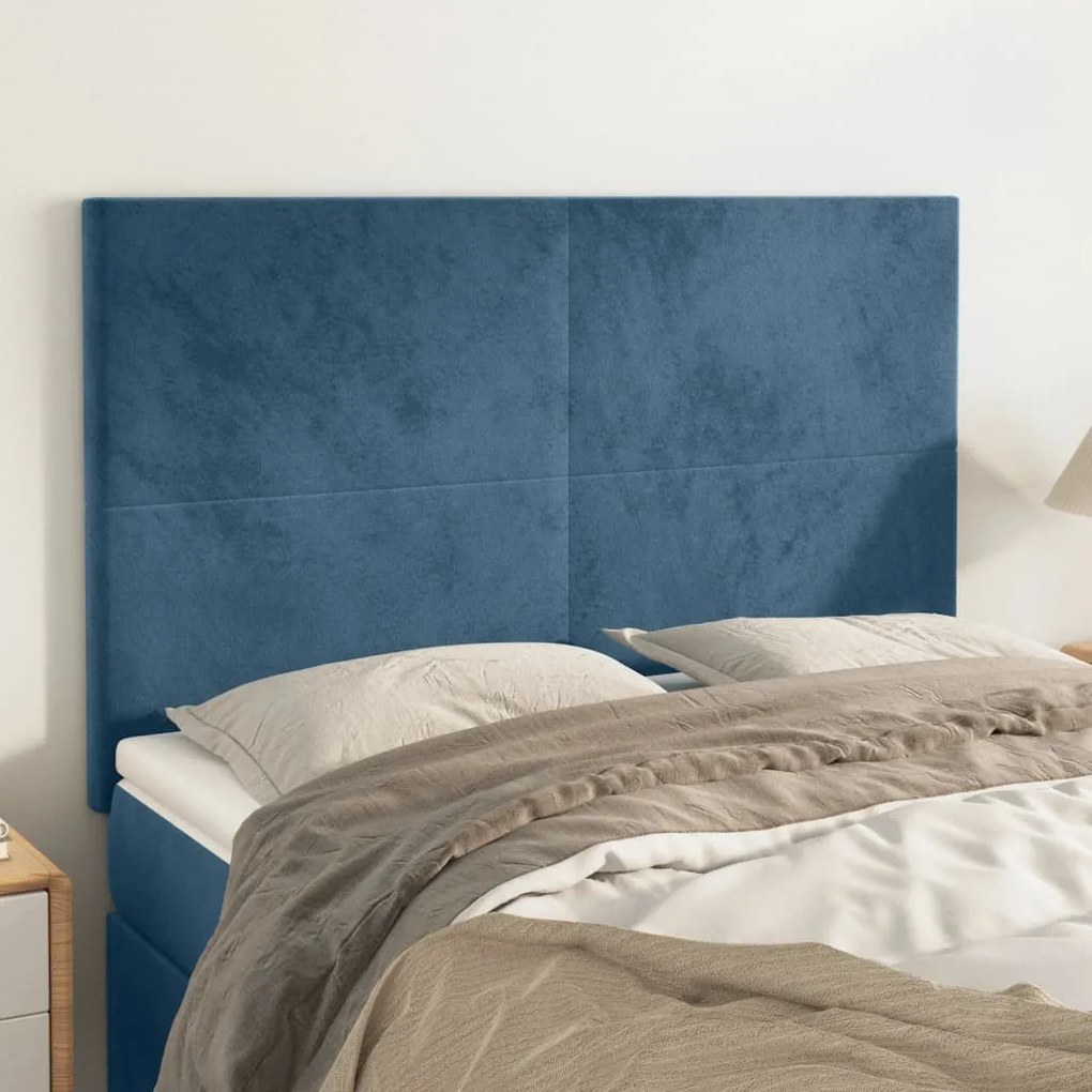 Testiere 4 Pz Blu Scuro 72x5x78/88 Cm İn Velluto /