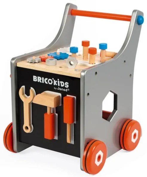 Janod - Passeggino in legno con attrezzi BRICOKIDS