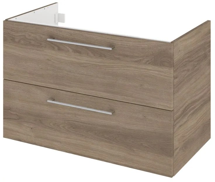 Mobile da bagno sotto lavabo SENSEA Remix marrone opaco L 90 x H 58 x P 46 cm 2 cassetti, lavabo non incluso