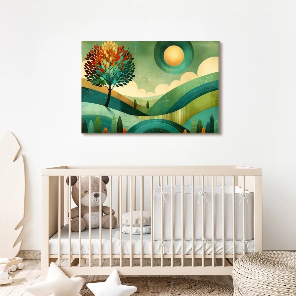 Quadro su tela – Albero della vita nel paesaggio