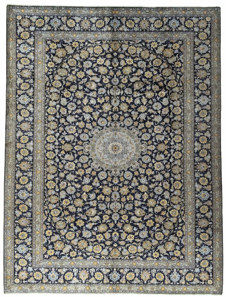 Kashan Tappeto persiano 300 x 400 Blu (Iran) Annodato A Mano