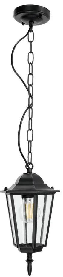 Lampadario da esterno a sospensione con catena 1xE27/60W/230V nero