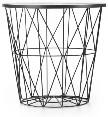 Tavolino HARISSA 41x42 cm nero/nero marmor decor