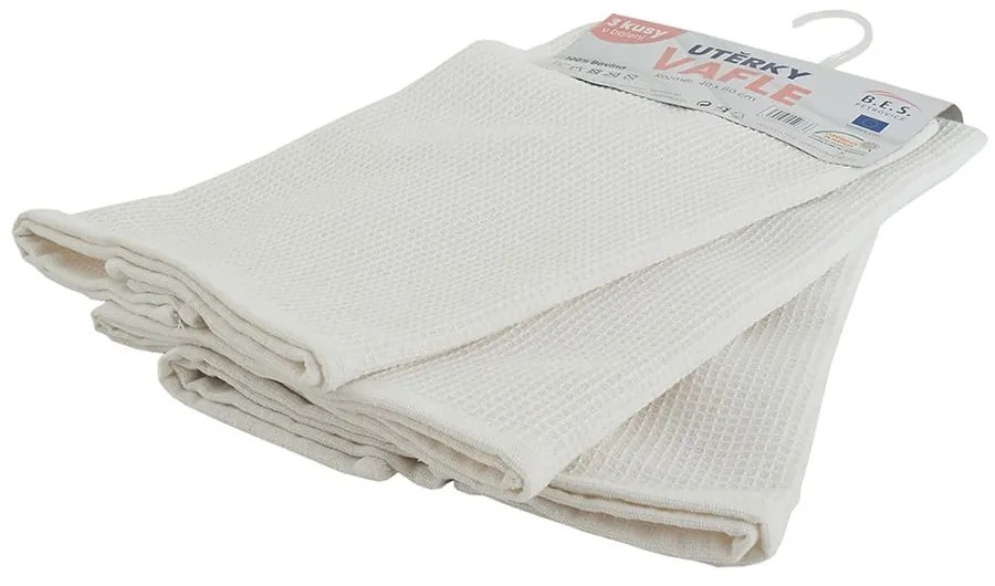 Asciugamani in cotone in set da 3 40x60 cm Wafle - B.E.S.