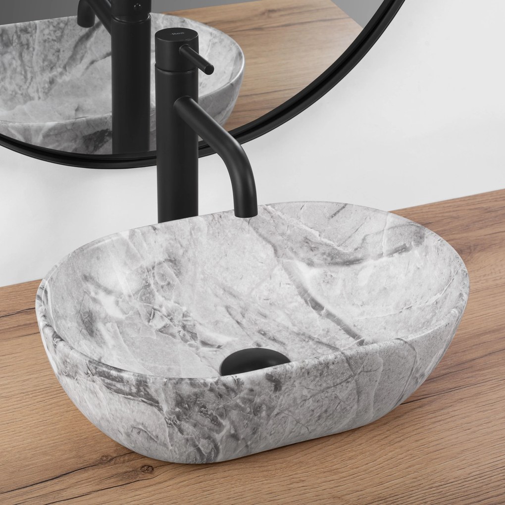 Lavabo da appoggio Rea AMELIA MINI STONE MATT