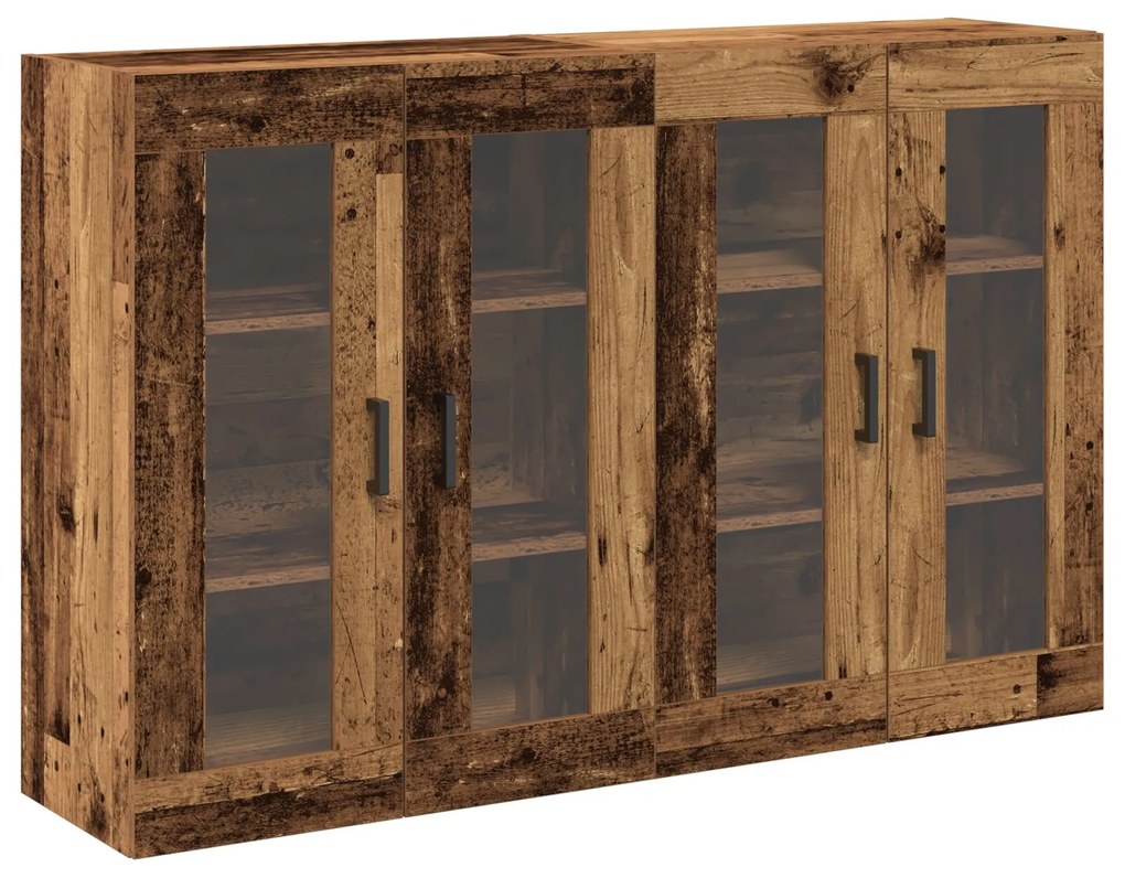 Armadio a muro set di 2 legno vecchio, nero