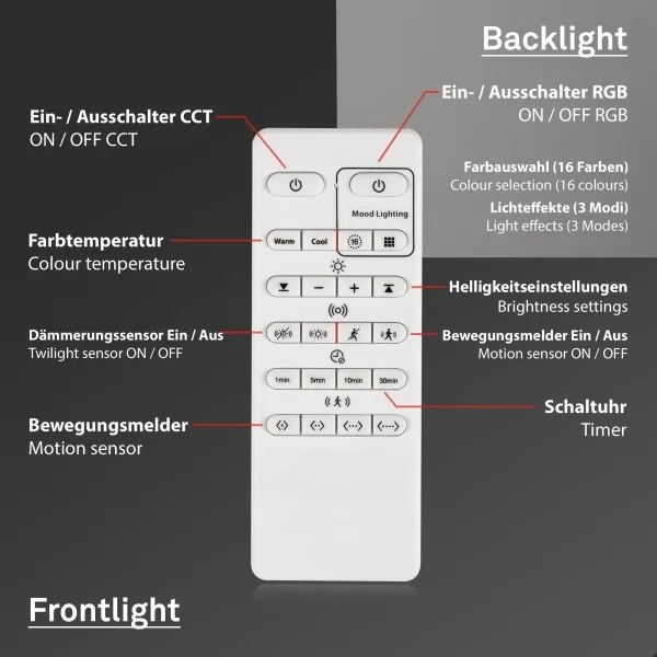 Briloner 3227-015 - Lampada LED RGB dimmerabile con sensore 24W/230V + DO