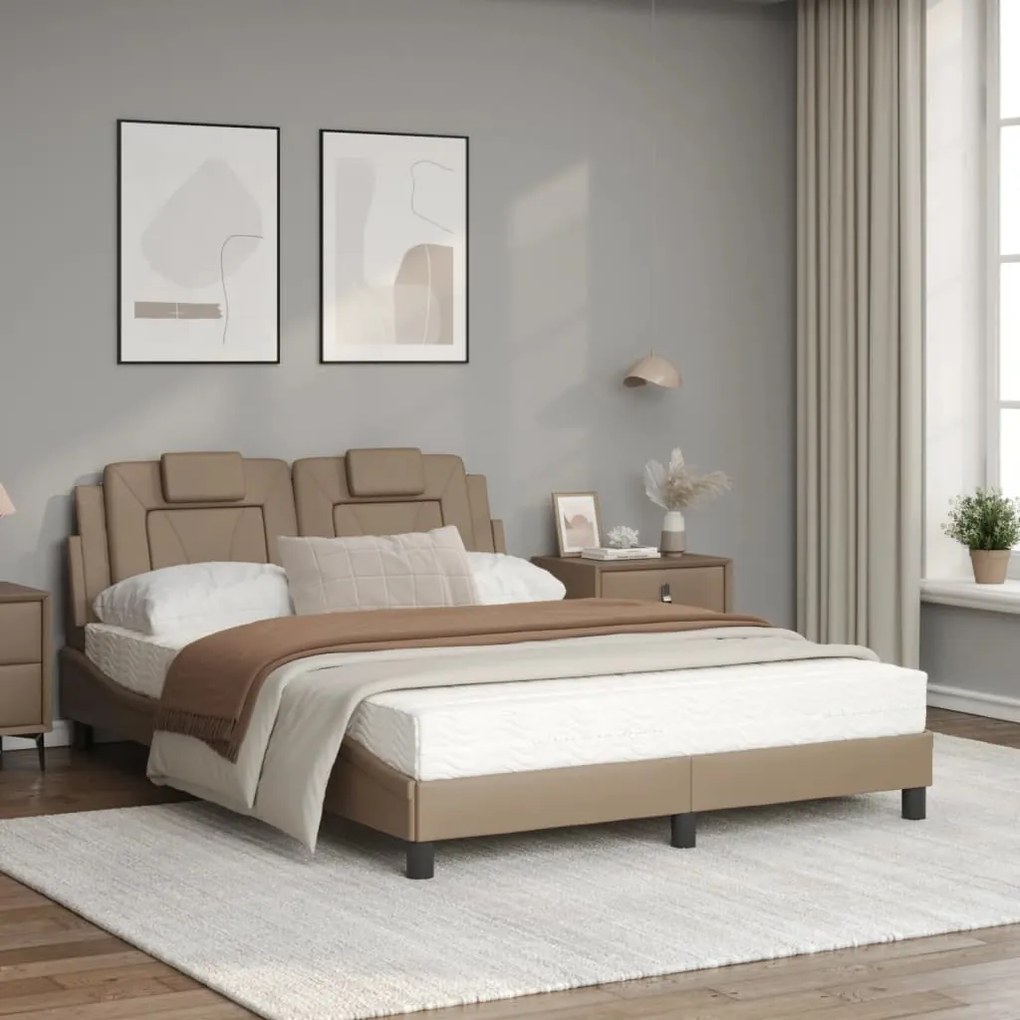 Letto con Materasso Cappuccino 120x200cm Similpelle