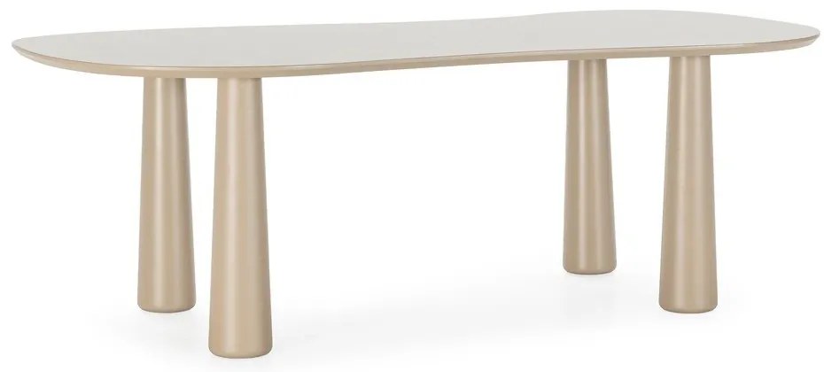 Tavolino da salotto beige con piano in pino massiccio 110x220 cm Nahia – MOME