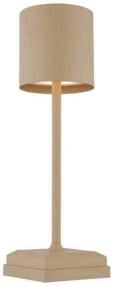 Globo 58487S - Lampada da tavolo ricaricabile a LED DIXON, dimmerabile con controllo touch, 1,5W/5V 2200 mAh beige
