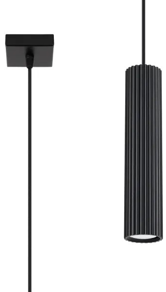 Sollux SL.1573 - Lampadario a sospensione con filo KARBON 1xGU10/10W/230V nero