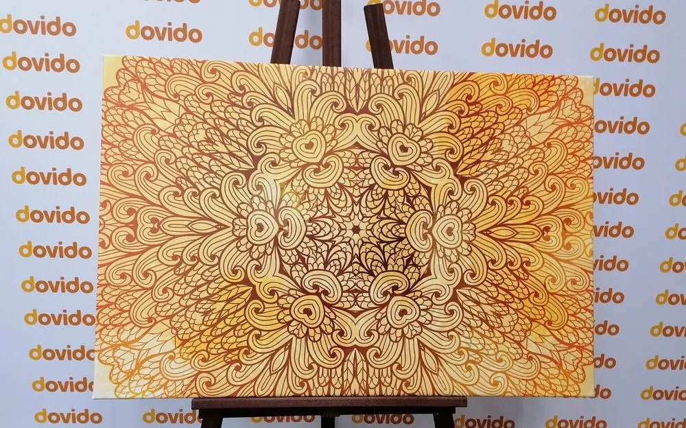 Quadro su tela – Mandala etnica dorata