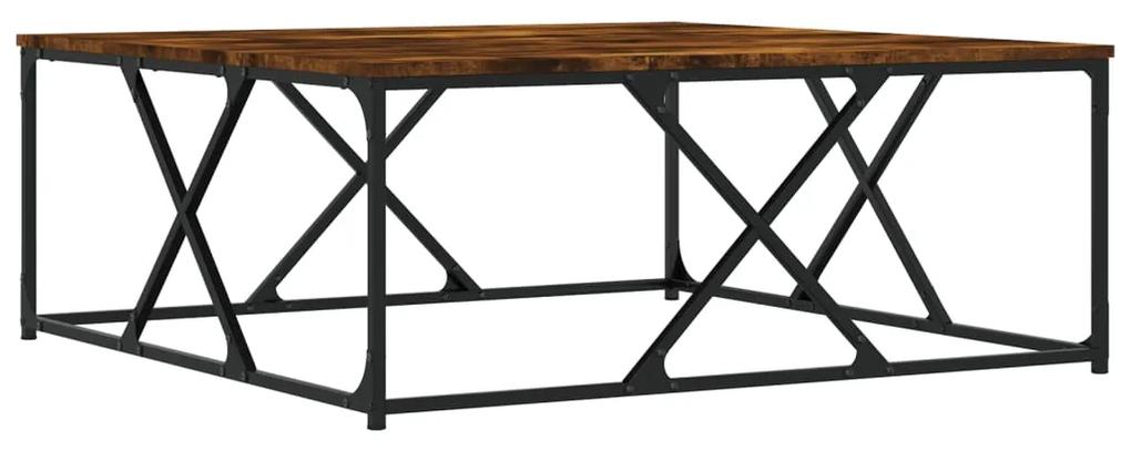 Tavolino da salotto rovere fumo 100x100x40 cm legno multistrato