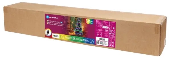 Aigostar - LED RGBY Albero di Natale da esterno 125xLED/6W/230V/8 funzioni 120cm IP44