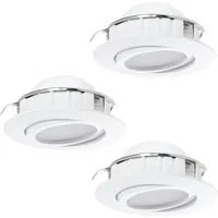 Faretto Ad Incasso Contemporaneo Pineda In Policarbonato Bianco 3 Luci Led 4,9W