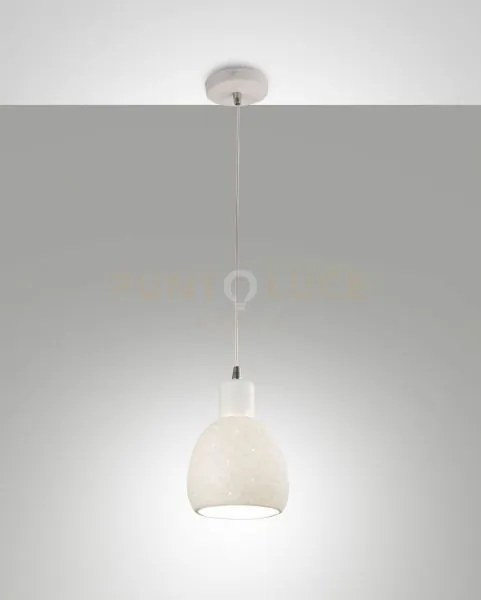 Marina sospensione bianca 1 luce in metallo e ceramica attacco e27