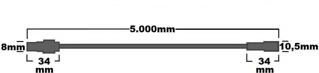 Prolunga 5m per faretti Segnapasso serie Professional Colore Nero