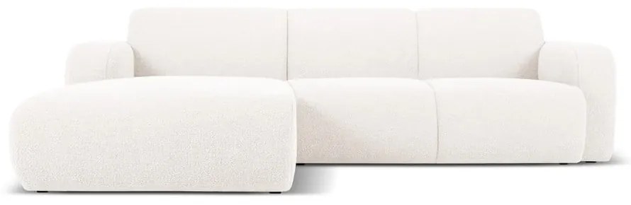 Divano angolare bianco in tessuto bouclé (angolo sinistro) Molino - Micadoni Home