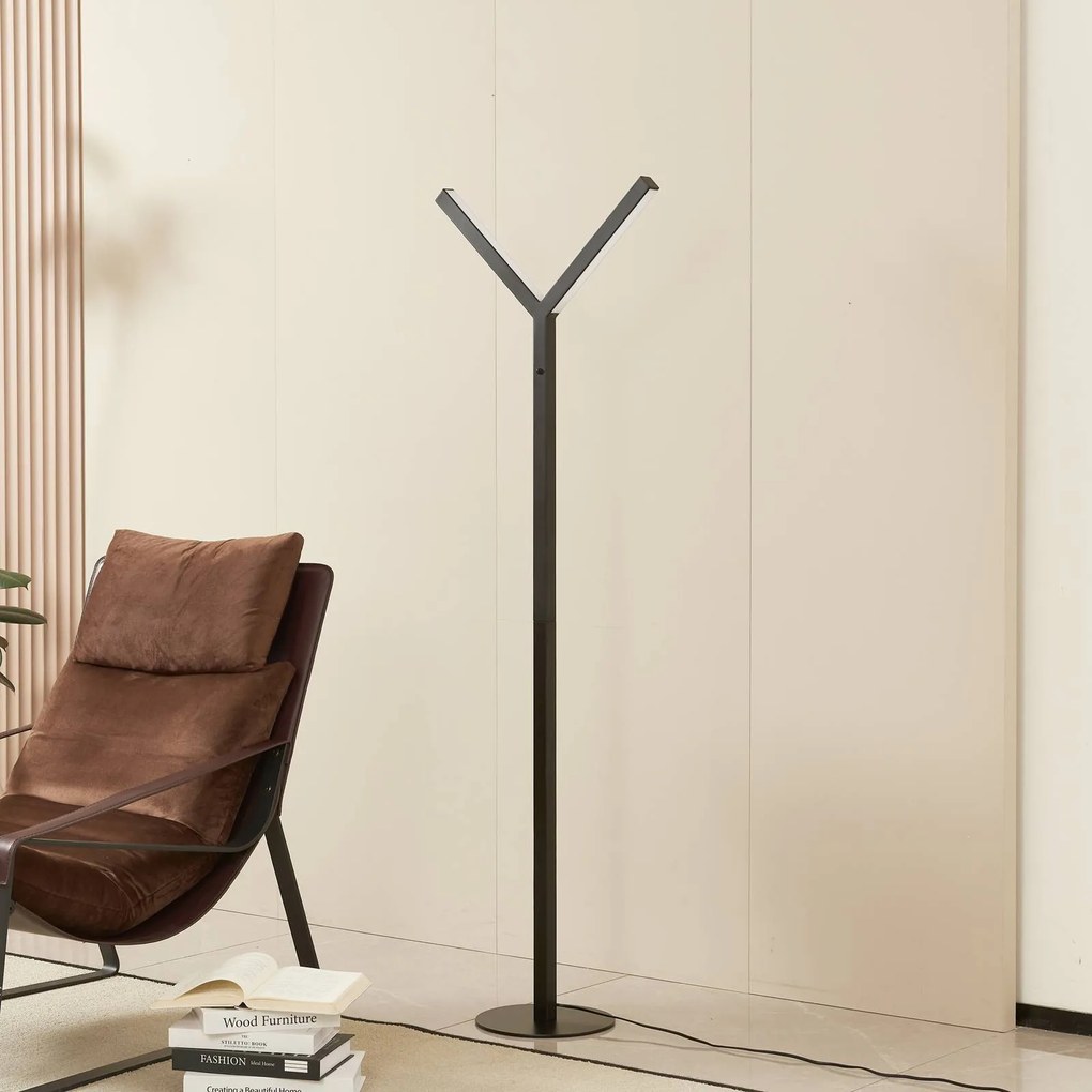 Lampada da terra a LED Ilian Lucande, dimmerabile, Nero, Soggiorno / Sala da pranzo, Metallo, Moderno, Lampada LED da terra