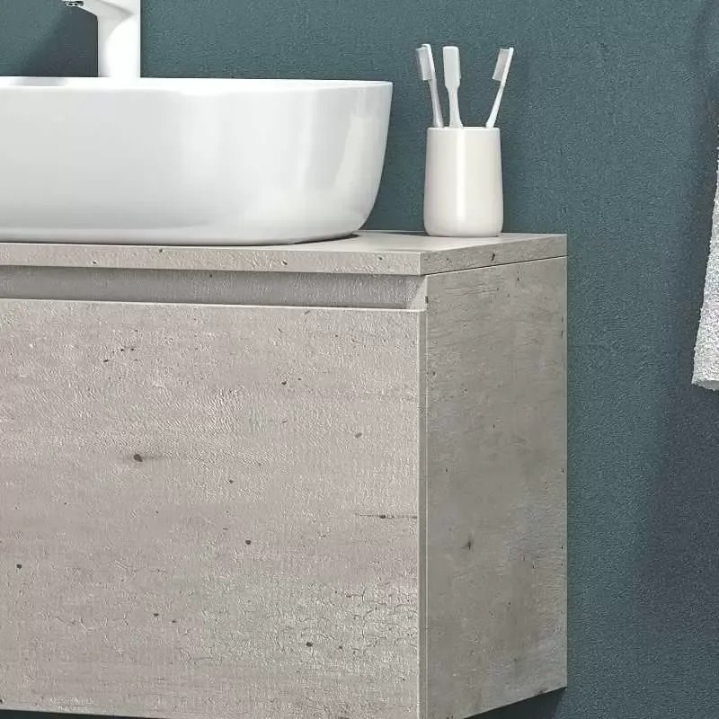 Kamalu - Mobile bagno sospeso 80cm con cassetto ammortizzato SP-80A